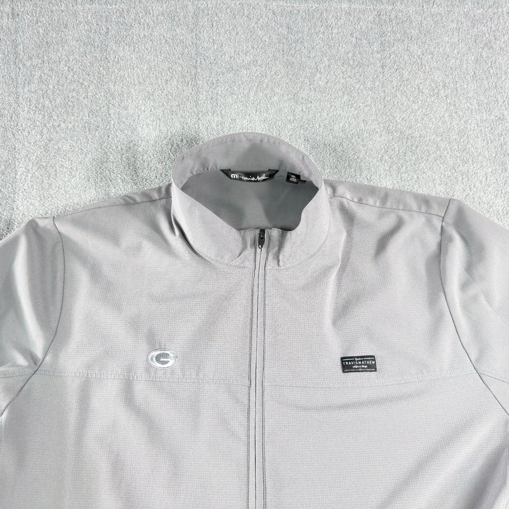 Travis Mathew Jacket Mens L Gray Crystal Cove 2.0 Full Zip Golf Packers NFL